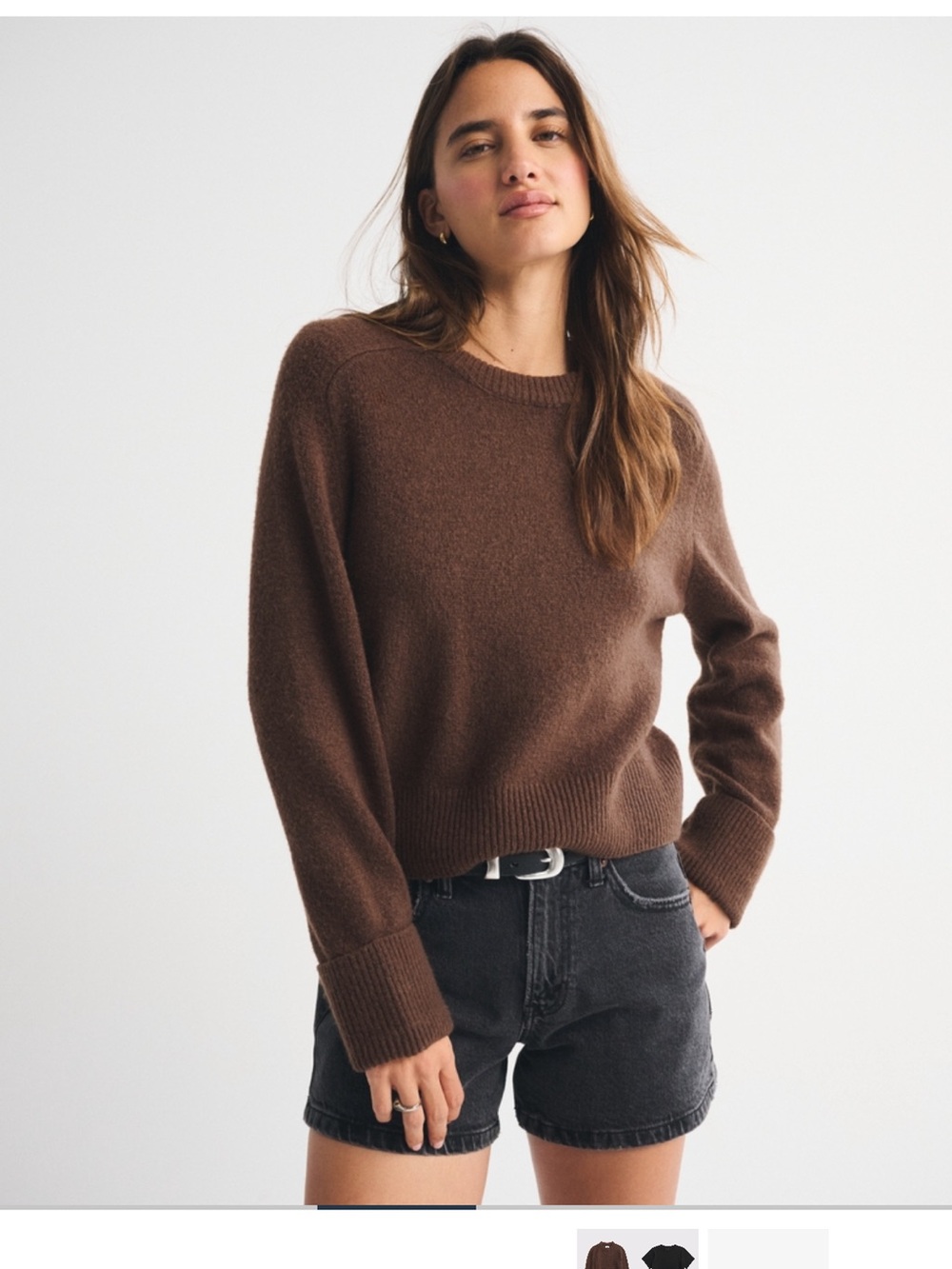 Abercrombie & Fitch Madeline Brown Crewneck Sweater
